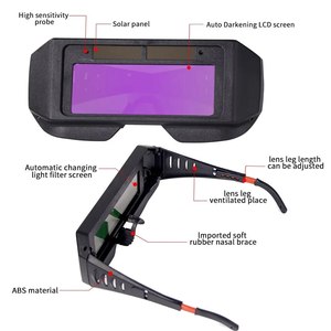 Casco de Soldadura con Energía Solar, <span class=keywords><strong>Gafas</strong></span> de Soldadura con Oscurecimiento Automático, <span class=keywords><strong>Gafas</strong></span> de Soldador LCD para Soldadura TIG MIG MMA Plasma - Product Image 3