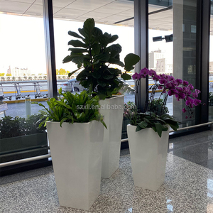 Factory direct sale square combination glass fiber reinforced plastic plant container hotel shopping mall decorative flower pot