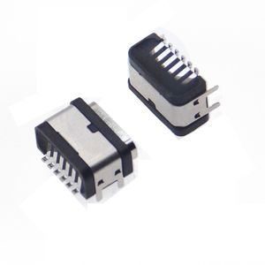 Conector USB Tipo-C 3.1 de Carga Rápida, Conector Hembra de 6 Pines en Ángulo Recto para Montaje Lateral con 4 Pines de Fijación Segura a PCB - Product Image 3