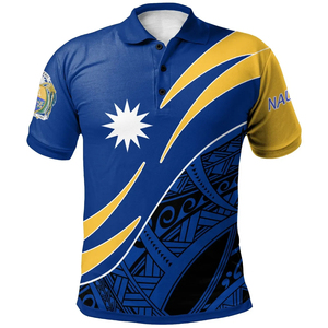 Polo estiva Nauru bianca per uomo stampa digitale Nauruan da uomo t-Shirt da <span class=keywords><strong>Golf</strong></span> a manica corta personalizzate t-Shirt Polo traspirante sfuse