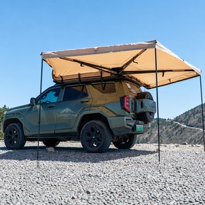 Toldo Lateral para Auto de 270 Grados con Doble Poste, Tira de LED, Oxford 600D, PVC 1000D, Patas Ajustables e Impermeables - Product Image 5