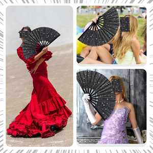 33cm Eco-Friendly Carved Angel Folding Hand Fan Different Style Large Fan for Halloween Party and Wedding Advertisement - Product Image 4