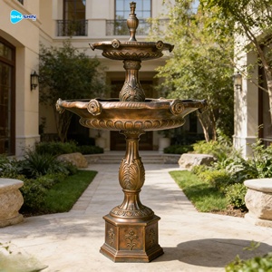 Grote antieke bronzen fonteinfabriek, hoogwaardige zelfstandige 3-traps waterfontein - Product Image 6