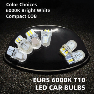 หลอดไฟ LED สำหรับป้ายทะเบียน T10 W5W COB 6000K 12V 2W 168 194 สีขาว เหลือง แดง น้ำเงิน ม่วง ฟ้า - Product Image 2