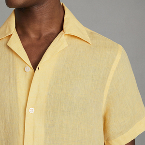 Camicie in Cotone e <span class=keywords><strong>Lino</strong></span> Estive, Stile Casual da <span class=keywords><strong>Spiaggia</strong></span>, Taglie Grandi, Camicia da <span class=keywords><strong>Uomo</strong></span> con Colletto Cubano a Maniche Corte - Product Image 4