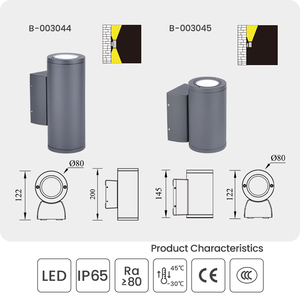 Đèn tường <span class=keywords><strong>LED</strong></span> đơn giản và cổ điển với đèn chiếu sáng hai chiều 8W đến 30W đế nhôm Chống nước IP65 hình vuông - Product Image 2