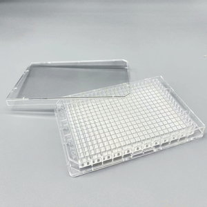 Placas Transparentes de Cultivo de Tejidos de PP de <span class=keywords><strong>384</strong></span> Pocillos con Fondo Plano y Tapa, Tratamiento de Superficie TC/NOT TC, Libres de DNase/RNase, JYB-<span class=keywords><strong>CP</strong></span>-384C - Product Image 5