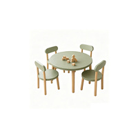 Ensemble table et chaises rondes personnalisées pour enfants, table d'activités Montessori pour tout-petits, mobilier de salle de jeux en bois, ensemble de bureau pour crèche