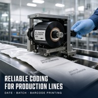 Ruban de marquage à chaud 25 mm x 100 m pour imprimante de codes HP241B, ruban noir pour codage à chaud