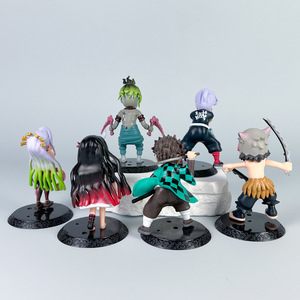 Ensemble de figurines d'action Demon Slayer d'anime japonais Tanjiro <span class=keywords><strong>Nezuko</strong></span> Daki Gyutaro Inosuke Tengen Uzui <span class=keywords><strong>Mini</strong></span> jouets en PVC pour les fans Cadeau - Product Image 3