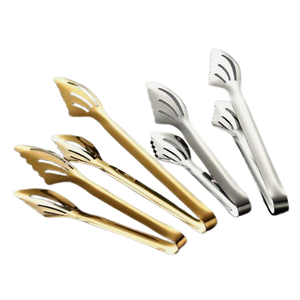 Suministros de cocina para el hogar Pinzas para ensaladas de cocina y mesa Pinzas para alimentos para cocinar Hornear y asar Pinzas de metal con acabado de oro rosa - Product Image 4