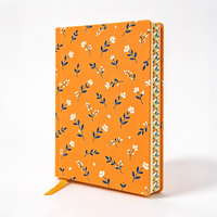 Carnet A5 à couverture rigide en gros, journal floral, couverture personnalisée, pages intérieures et impression des bords, cadeau