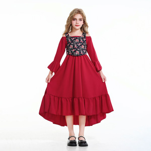 green emerald velvet dress Red and Blue Floral Dress Vintage main image 1