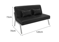 Mobilier commercial pour café : Ensemble de banquettes en cuir, table ronde en acier inoxydable et tabourets