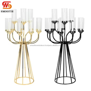 Vente flash - Porte-bougie décoratif en métal à 12 têtes, centre de table, chandelier pour décoration de mariage - Product Image 2