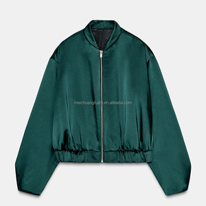 Chaqueta Bomber de Satén Personalizada para Mujer, Chaquetas de Vuelo Ligeras de Seda, Chaquetas de Béisbol para Damas - Product Image 3