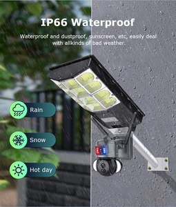 Luz de Rua Solar 100W com Câmera de Segurança Integrada Wi-Fi Sem Fio Visão Noturna AI à Prova d'Água Lente Dupla APP V380/V380pro 1 Ano - Product Image 4