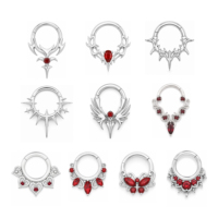 JiaXin Anneau de nez articulé en titane ASTM F136, boucles d'oreilles pour tragus, hélix, cartilage, conque, anneaux de narine, anneaux de lèvre