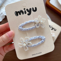 Jepit Rambut Ekor Kuda Elegan untuk Bayi Perempuan, Aksesoris Kepala Putri Musim Semi dengan Mutiara