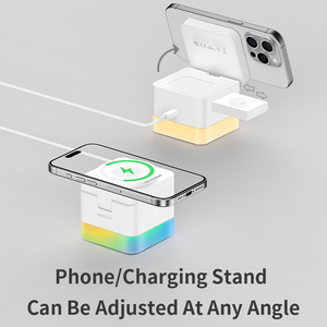 Cargador Portátil 3 en <span class=keywords><strong>1</strong></span> de Fábrica, Carga Inalámbrica de 15 <span class=keywords><strong>W</strong></span>, Serie Cube, Cargador Multifuncional para iPhone, <span class=keywords><strong>Airpods</strong></span> y Reloj - Product Image 5