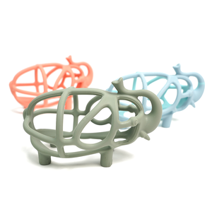 Boule en silicone pour bébé animal en forme d'éléphant, ensemble cadeau pour tout-petits, jouets de qualité alimentaire, peluche, anneau de dentition en silicone unisexe - Product Image 5