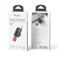 Yesido USB2.0 Interfaz USB de Alta Velocidad de Aleación de Aluminio Compatible con 1TB Plug and Play Adaptador de Lector de Tarjetas TF GS36