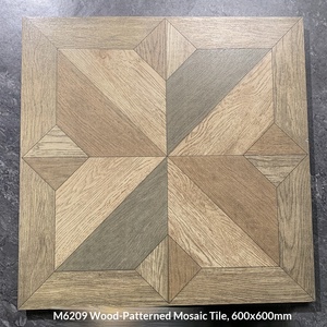 Azulejos de Cerámica Mate con Patrón Floral Retro Nórdico y Vetas de Madera Natural, Antideslizantes e Impermeables para Interiores de Hoteles, Apartamentos y Salas de Estar - Product Image 6