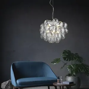Boule de verre moderne suspendue créative nordique Art déco salon chambre à coucher plafonniers décoratifs d'intérieur <span class=keywords><strong>suspension</strong></span> lampe - Product Image 5