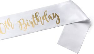 Va bene il nastro del 50 ° compleanno con fusciacca in lamina d'oro stampata a doppia faccia 100% poliestere timbrato 'è il mio 50 ° compleanno' - Product Image 5