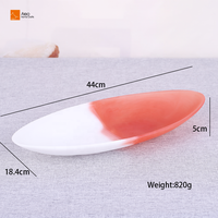 Prato de Salada em Resina Artesanal de Luxo Fosco Bicolor Coral e Branco com Espiral em Formato de Folha, Resistente a Quebras, Decorativo e para Armazenamento Doméstico