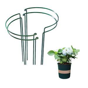 Support de plantes de jardin moderne en métal vert demi-rond GY GA-0024, support de fleurs en fer avec cage - Product Image 1
