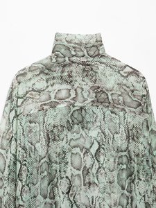 เสื้อเชิ้ตแขนยาวลายสัตว์พิมพ์ลายเสือดาวประดับโบว์สำหรับผู้หญิง คอลเลคชั่นฤดูใบไม้ร่วงปี 2026 พร้อมเชือกผูกคอ สไตล์วินเทจ รับผลิตแบบ OEM/ODM - Product Image 4