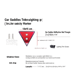 Saddles de voiture réfléchissants, triangle rouge 13x15 cm, pour marqueur de sécurité de remorque - Product Image 1