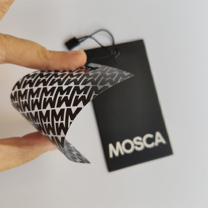 Thời trang tùy chỉnh hangtags cho quần áo PVC đen nhựa đu vé treo tag nhãn etiqueta colgante de ropa - Product Image 6