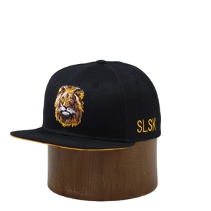 Topi Snapback perjalanan luar ruangan performa singa dan hitam jaring timbul 6 Panel kustom - Product Image 1
