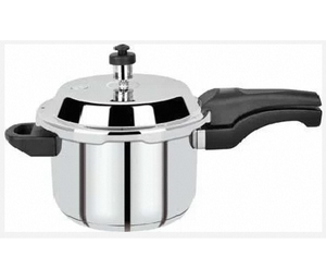 Casserole à pression en acier inoxydable avec fond à induction, couvercle extérieur, construction robuste et base épaisse - Product Image 1