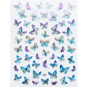Autocollants décoratifs pour ongles papillon imperméables respectueux de l'environnement