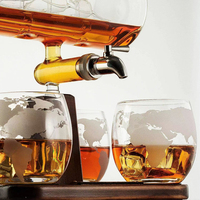 Carafe à whisky en verre avec 2 verres à whisky Globe