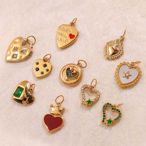 Colgante de Acero Inoxidable Personalizado con Diseño de Gota de Aceite, Serie de Accesorios Lindos con Forma de Dibujo Animado, Chapado en Oro de 18K para DIY - Product Image 3