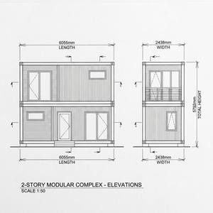 Casa Modular Moderna de 2 Pisos en Contenedor, Espacio de Vivienda Portátil, Dormitorio para Empleados, Complejo de Apartamentos con Escaleras - Product Image 3