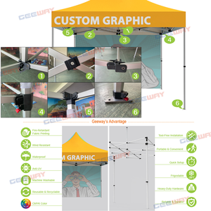 Gazebos Plegables Resistentes de 3x3 con Logotipo Personalizado, Estructura de Aleación de Aluminio para Exteriores de 10x10, Impermeables y Resistentes al Fuego - Product Image 4