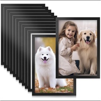 Bingkai Display Magnetik Hitam A4 8.5x11, Bingkai Foto Magnetik Perekat untuk Pajangan Dinding Dokumen Sertifikat