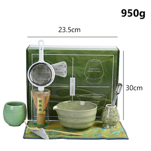 Nhà Máy Bán buôn Hộp Quà Tặng 9 cái Matcha <span class=keywords><strong>Tea</strong></span> <span class=keywords><strong>Set</strong></span> với tre Whisk chủ gốm trà Bát Matcha trà lọc công cụ thiết lập - Product Image 2