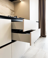 Meubles de cuisine modernes, four encastrable modulaire, micro-ondes, blanc, lot de 2, armoires de cuisine en mélamine en forme de L