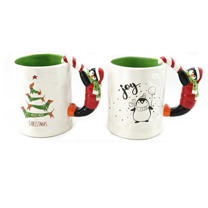 <span class=keywords><strong>Mug</strong></span> à café de Noël en céramique peint à la main avec motif Père Noël en gros - Product Image 2