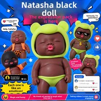 Jouet à presser Poupée noire anti-stress Natacha en caoutchouc Gadget de décompression Cadeau amusant Créatif pour ami <15cm 14+ ans Modèle CN