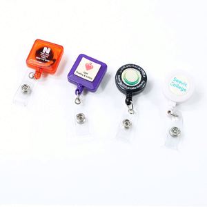 Wholesalers Personalized White Keychain Strap Promotional Lanyards Badge Reel with Carabiner - Product Image 2