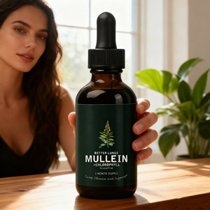 Nhãn hiệu riêng thảo dược bổ sung sạch phổi mullein lá chiết xuất giọt hữu cơ tự nhiên hỗ trợ cho người lớn hệ thống y tế - Product Image 1