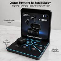 Soporte de Exhibición Interactivo LED para Auriculares TWS, Panel Personalizado con Marca, Plataforma de Demostración para Auriculares Inalámbricos