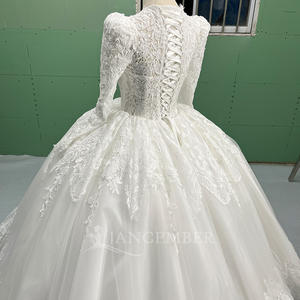 Vestido de Novia Elegante con Flores, Vestidos de Novia con Lentejuelas y Cuentas, Vestido de Fiesta de Noche con Encaje, Nigeria Lscm01 Jancember - Product Image 5